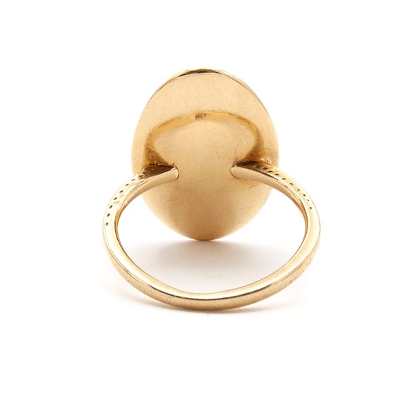 Antique 18 Karat Yellow Gold Ring Bezel Set with … - image 4