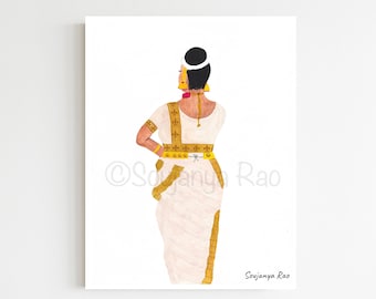 kerala mohiniyattam,Mohiniyattam, Kerala art, Kerala painting, Indian art print, Indian art, Indian painting, kerala Home decor,Indian dance