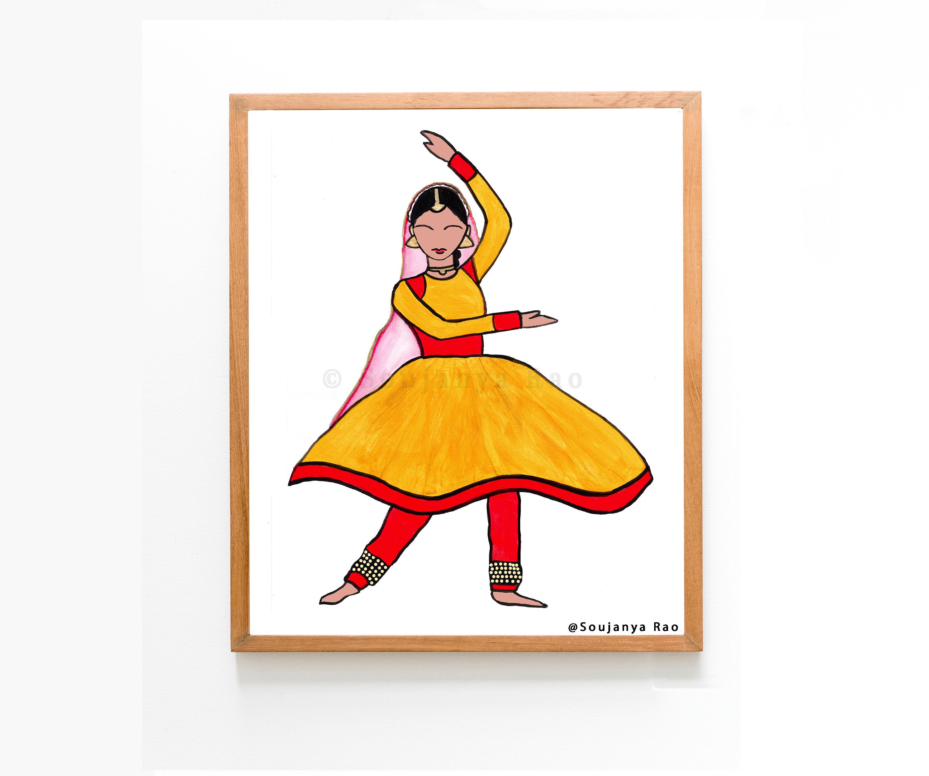 Indian Kathak dancer - Radha's joyful dance Painting by Asha Shenoy |  Artfinder