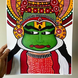kathakali art print, Kathakali art, kathakali painting, indian art, Kathakali, indian painting, india face mask, indian folk art, kerala art image 9