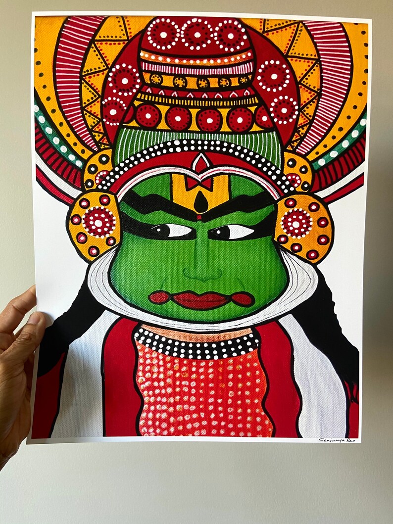 kathakali art print, Kathakali art, kathakali painting, indian art, Kathakali, indian painting, india face mask, indian folk art, kerala art image 9