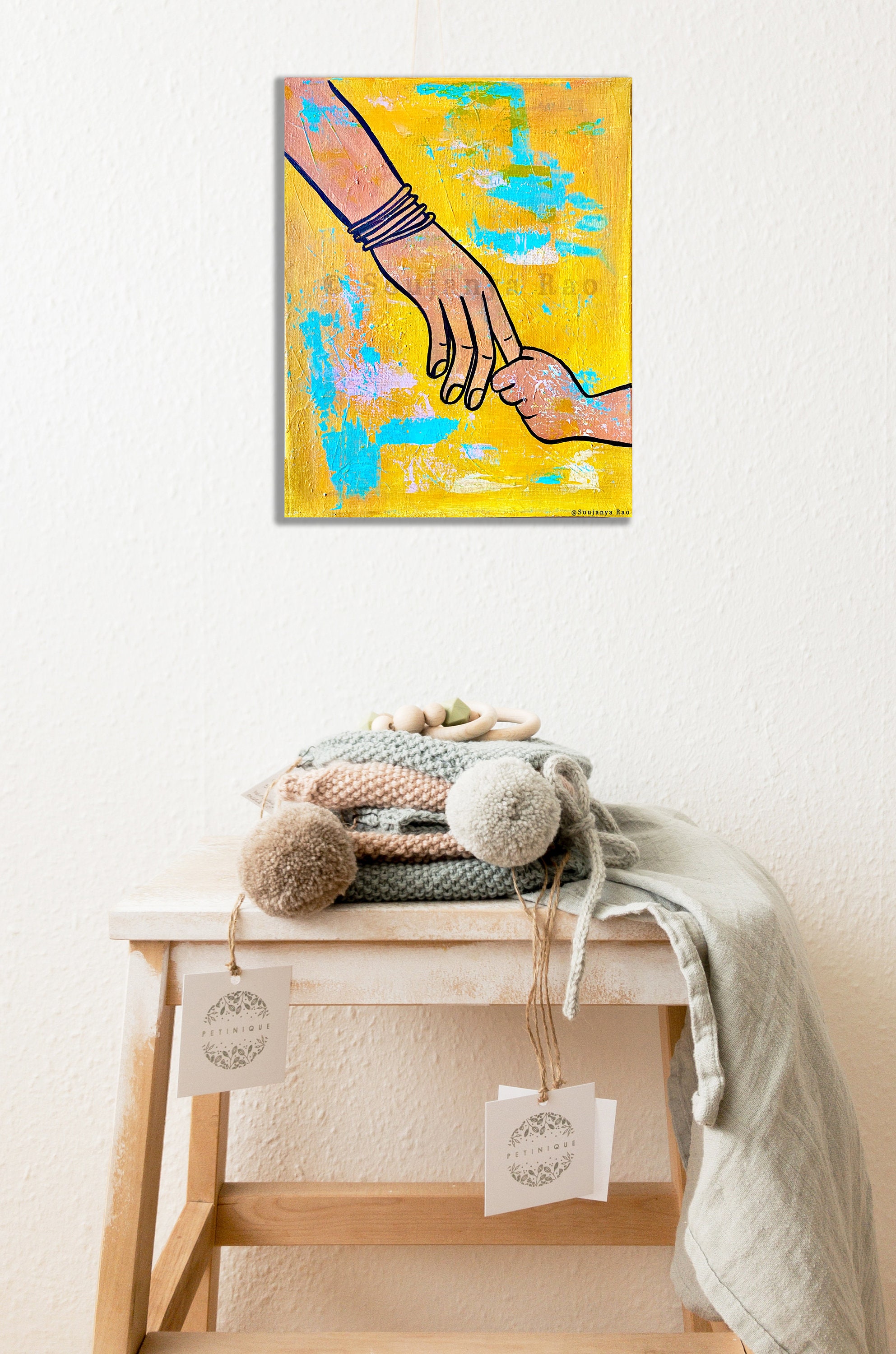 Mom child painting mother child art mother daughter gift | Etsy