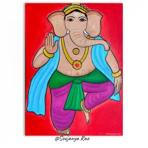Ganesha Painting, Ganesha art, Abstract Ganesha painting, Modern Indian art, Abstract Indian painting, Indian wall art, Modern Ganesha