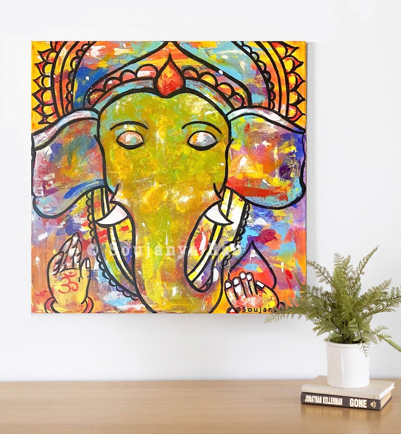 Ganesha Painting Ganesha Art Ganesha Wall Art Large Etsy