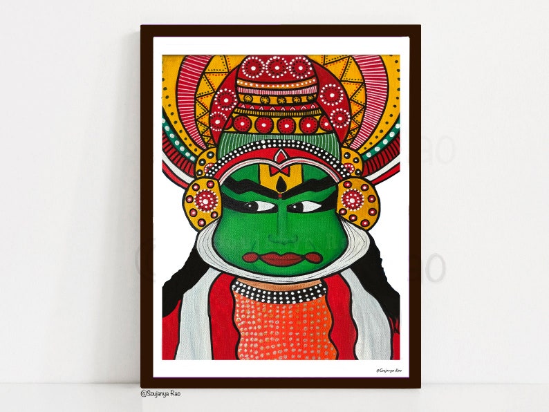 kathakali art print, Kathakali art, kathakali painting, indian art, Kathakali, indian painting, india face mask, indian folk art, kerala art image 7