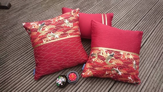 Three Handstitched Cushion Covers Japanese Sashiko Cushion Etsy