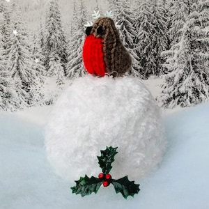 PDF KNITTING PATTERN Snowball Robin Chocolate Orange Cover, Christmas Knitting Patterns Toys, Christmas Robin Knitting Pattern, Knitted Cosy