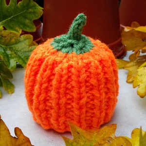 PDF KNITTING PATTERN Pumpkin Chocolate Orange Cover, Halloween Knitting Patterns, Knitted Trick or Treat Candy Favours, Thanksgiving Cosy