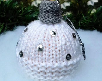 PDF KNITTING PATTERN Christmas Bauble Chocolate Orange Cover, Christmas Knitting Patterns, Knitted Xmas Decorations Pattern, Candy Cosy