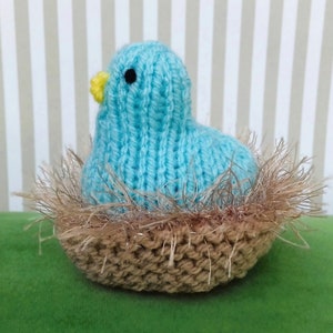PDF KNITTING PATTERN Nesting Bird Creme Egg Cover, Easter Knitting Patterns Toys, Chick Chocolate Favours, Knitted Easter Egg Cosy, Basket