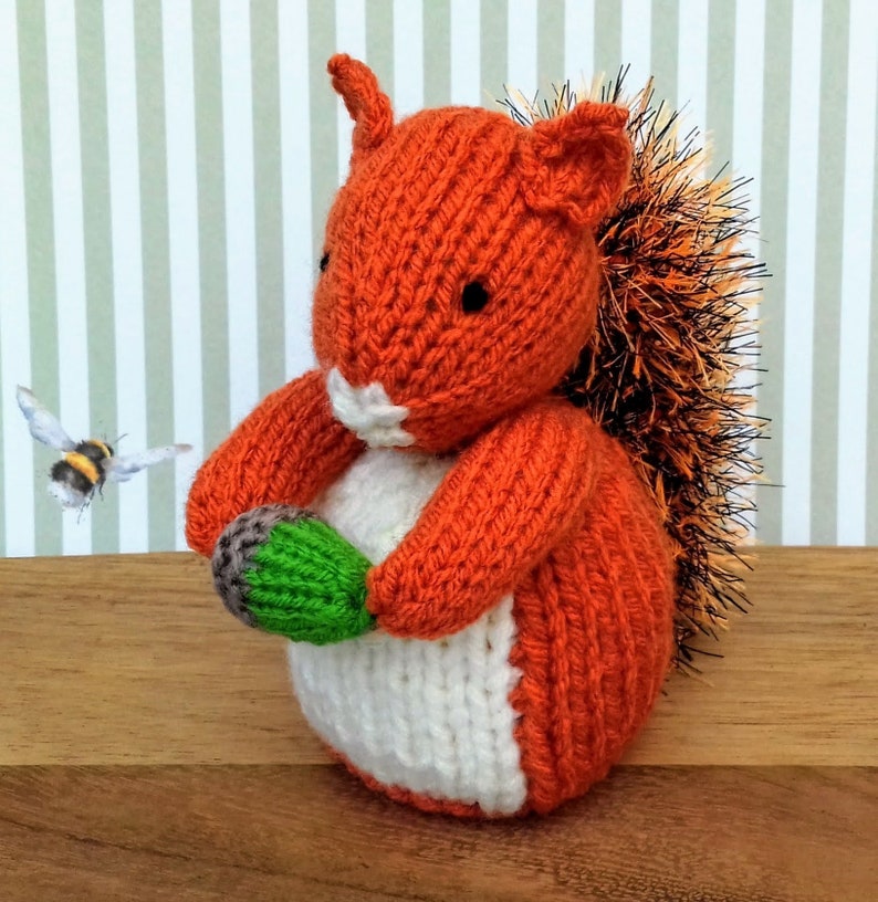 Red Squirrel Chocolate Orange Cover Knitting Pattern, Easter Bunny Knitting Pattern, Easter Knitting Patterns Toys, Knitted Acorn, Christmas image 7