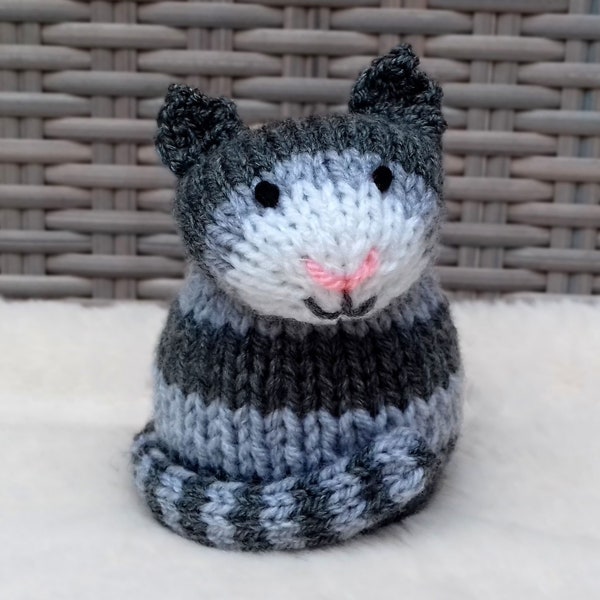 PDF KNITTING PATTERN Moggy Cat Chocolate Orange Cover, Christmas Knitting Patterns Toys, Easter, Mother's Day, Knitted Cosy, Cat Lover Gift