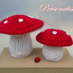 PDF KNITTING PATTERN Toadstools Creme Egg Cover & Ferrero Rocher Cover, Mother's Day / Easter / Halloween / Christmas Chocolate Favours