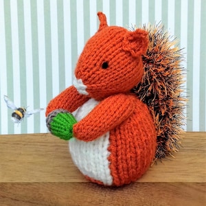 Red Squirrel Chocolate Orange Cover Knitting Pattern, Easter Bunny Knitting Pattern, Easter Knitting Patterns Toys, Knitted Acorn, Christmas image 2