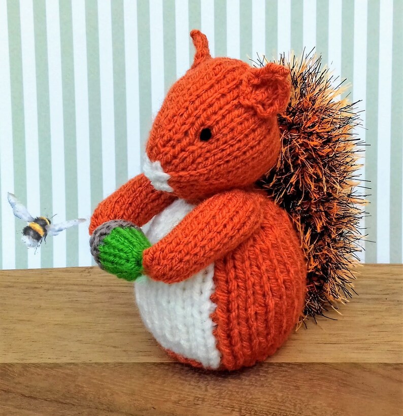 Red Squirrel Chocolate Orange Cover Knitting Pattern, Easter Bunny Knitting Pattern, Easter Knitting Patterns Toys, Knitted Acorn, Christmas image 2