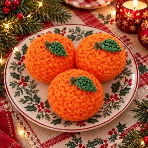 PDF KNITTING PATTERN Tiny Tangerines Ferrero Rocher Covers, Knitted Christmas Tree Decorations, Chocolate-Orange Table Favours, Thanksgiving