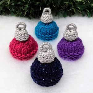 PDF KNITTING PATTERN Mini Christmas Baubles Ferrero Rocher Cover, Christmas Knitting Patterns, Knitted Tree Decorations, Chocolate Favours