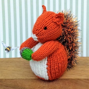 Red Squirrel Chocolate Orange Cover Knitting Pattern, Easter Bunny Knitting Pattern, Easter Knitting Patterns Toys, Knitted Acorn, Christmas image 5