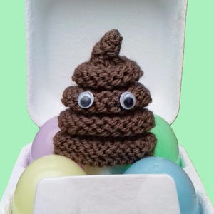 PDF KNITTING PATTERN Poop Creme Egg Cover, Spring Chocolate Favours, Easter Knitting Patterns Toys, Knitted Joke Gift, Fun Easter Egg Cosy
