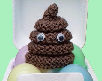 PDF KNITTING PATTERN Poop Creme Egg Cover, Spring Chocolate Favours, Easter Knitting Patterns Toys, Knitted Joke Gift, Fun Easter Egg Cosy
