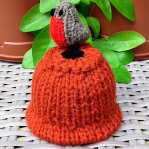 PDF KNITTING PATTERN Robin Flowerpot Chocolate Orange Cover, Easter Knitting Patterns Toys, Christmas Knitting Patterns, Knitted Cosy Holder