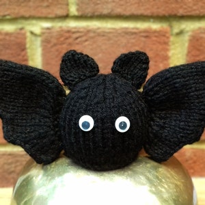 PDF KNITTING PATTERN Halloween Bat Chocolate Orange Cover, Halloween Knitting Patterns Toys, Knitted Cosy Pumpkin Pattern Bauble Decorations