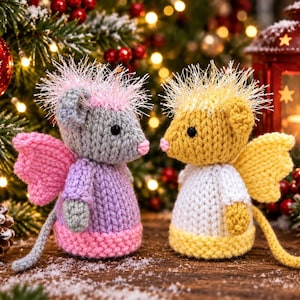 PDF KNITTING PATTERN Fairy & Angel Mice Ferrero Rocher Covers, Christmas / Easter / Mother's Day Chocolate Favours, Knitted Toy Sugar Mouse