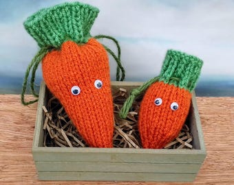 PDF KNITTING PATTERN Carrot Candy Cone & Creme Egg Cover, Easter Knitting Patterns Toys, Knitted Chocolate Treat Bags, Easter Bunny Egg Cosy