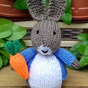 PDF KNITTING PATTERN Rabbit with Carrot Chocolate Orange Cover, Easter Bunny Knitting Pattern, Easter Knitting Patterns Toys, Knitted Cosy