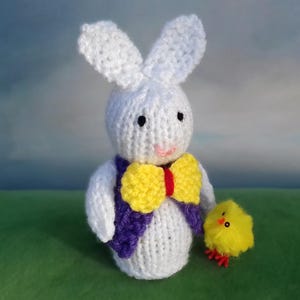 PDF KNITTING PATTERN Easter Bunny Creme Egg Cover, Easter Knitting Patterns Toys, Knitted Rabbit Easter Egg Cosy, Mini Egg Basket Pattern