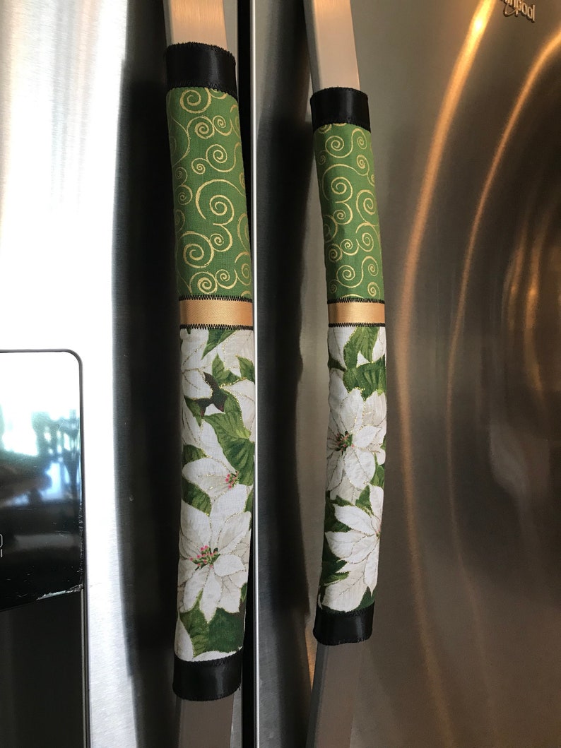 Refrigerator Door Handle Covers Set of Four Two Fabric Green Etsy