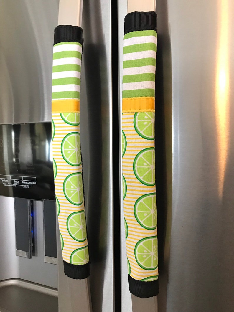 Refrigerator Door Handle Covers Set of Four Juicy Limes Theme Etsy