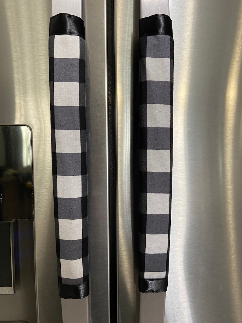 Refrigerator Door Handle Covers Set of Two Black and White | Etsy