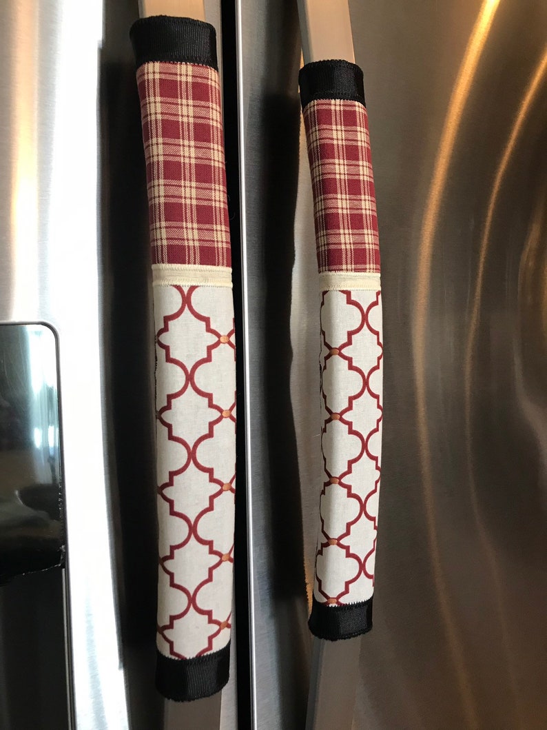 Refrigerator Door Handle Covers Set of Four Two Fabric Red & Etsy