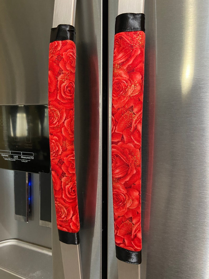 Refrigerator Door Handle Covers Set of Two Sparkly Roses Theme Etsy