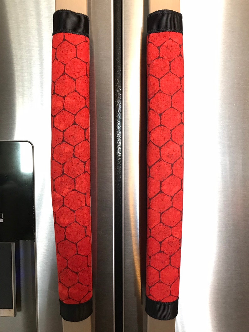 Refrigerator Door Handle Covers Set of Two Red Theme Etsy