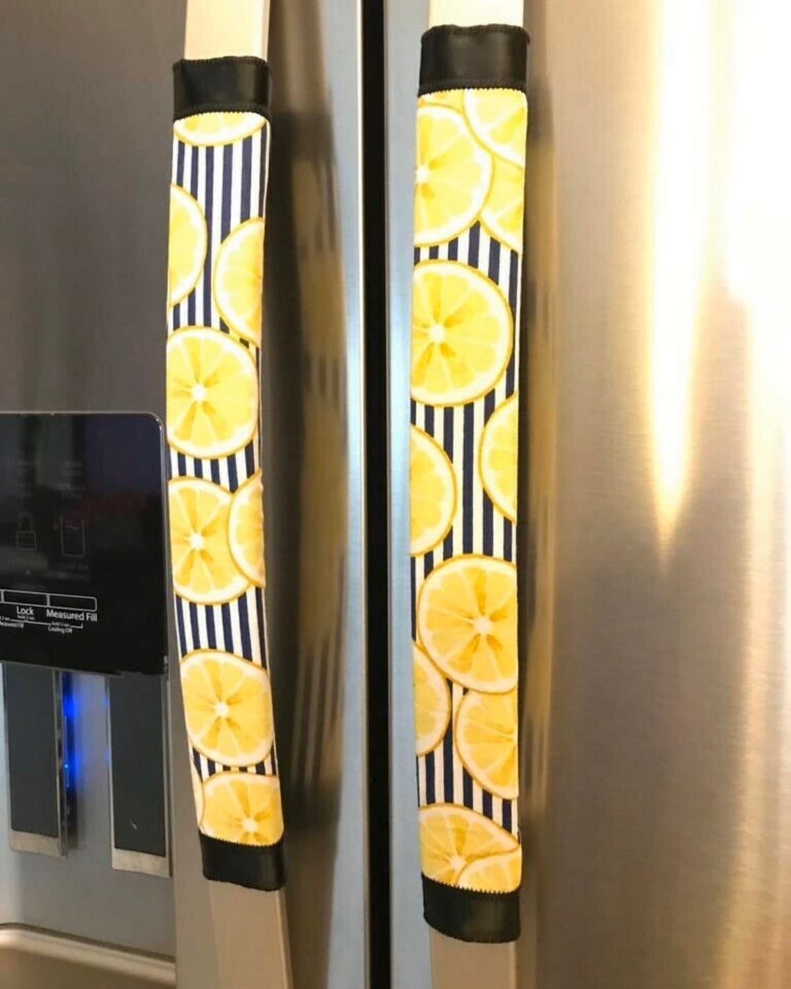 Refrigerator Door Handle Covers Set of Two Lemons Theme Etsy