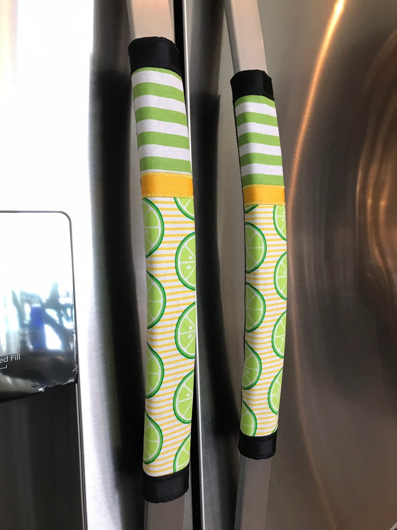 Refrigerator Door Handle Covers Set of Four Juicy Limes Theme Etsy
