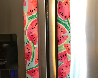 Refrigerator Door Handle Covers Set of Two Watermelon Theme 13" L x 5” W