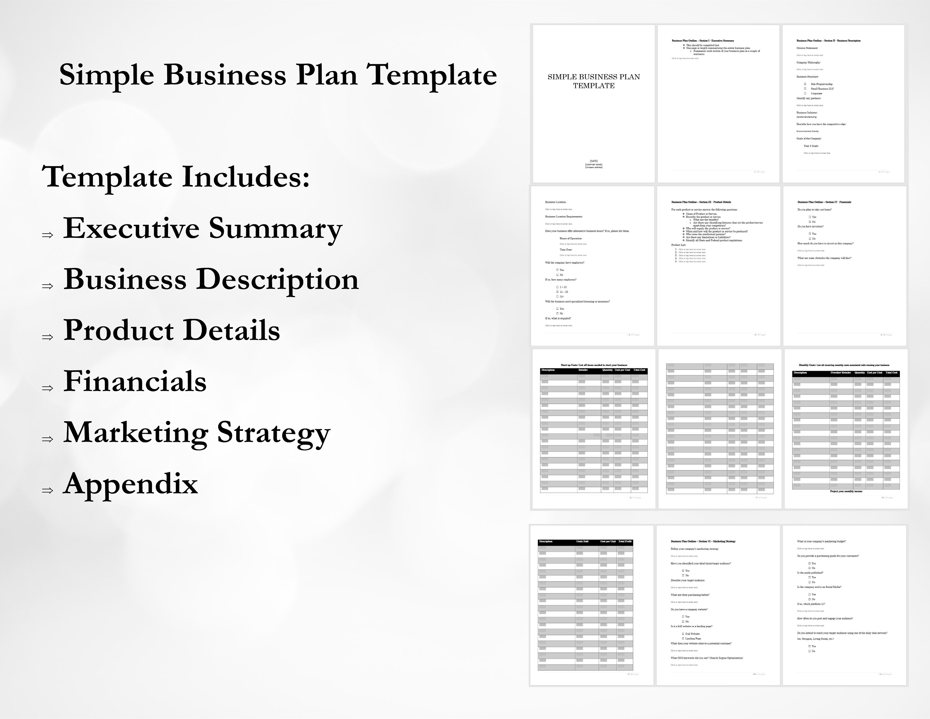 Free Business Plan Template Indesign