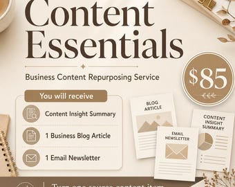 Service voor hergebruik van zakelijke content | Blogartikel, e-mailnieuwsbrief en samenvatting van contentinzichten