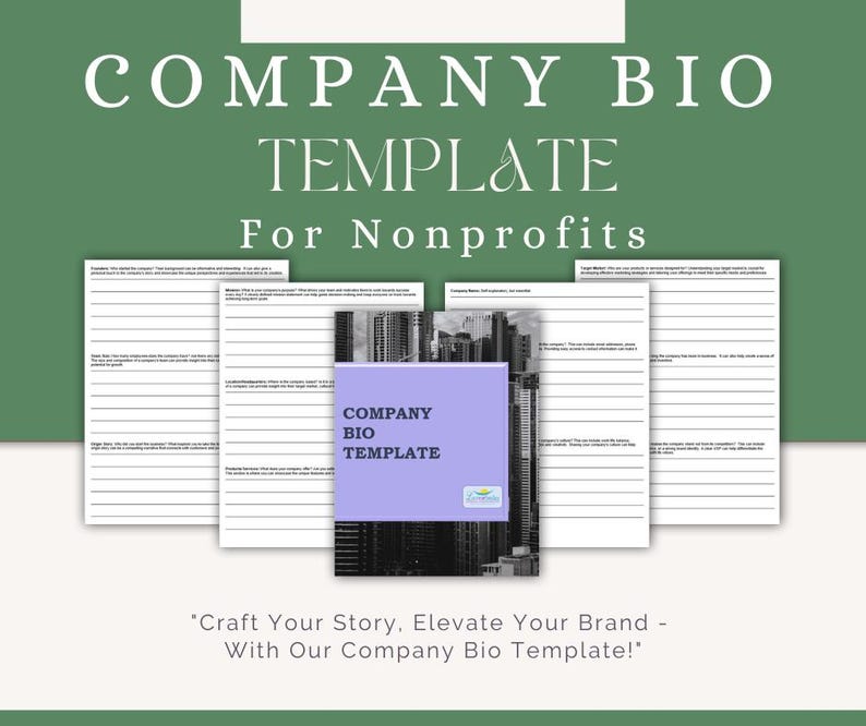 Nonprofit Company Bio Template With AI Writing Prompt - Etsy