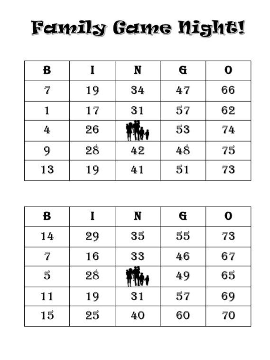 Bingo Cards PDF Printable - Etsy