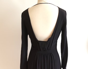 Vintage 1990s Giorgio Armani Black Evening Dress | Italian Designer | Size 44 / US 10