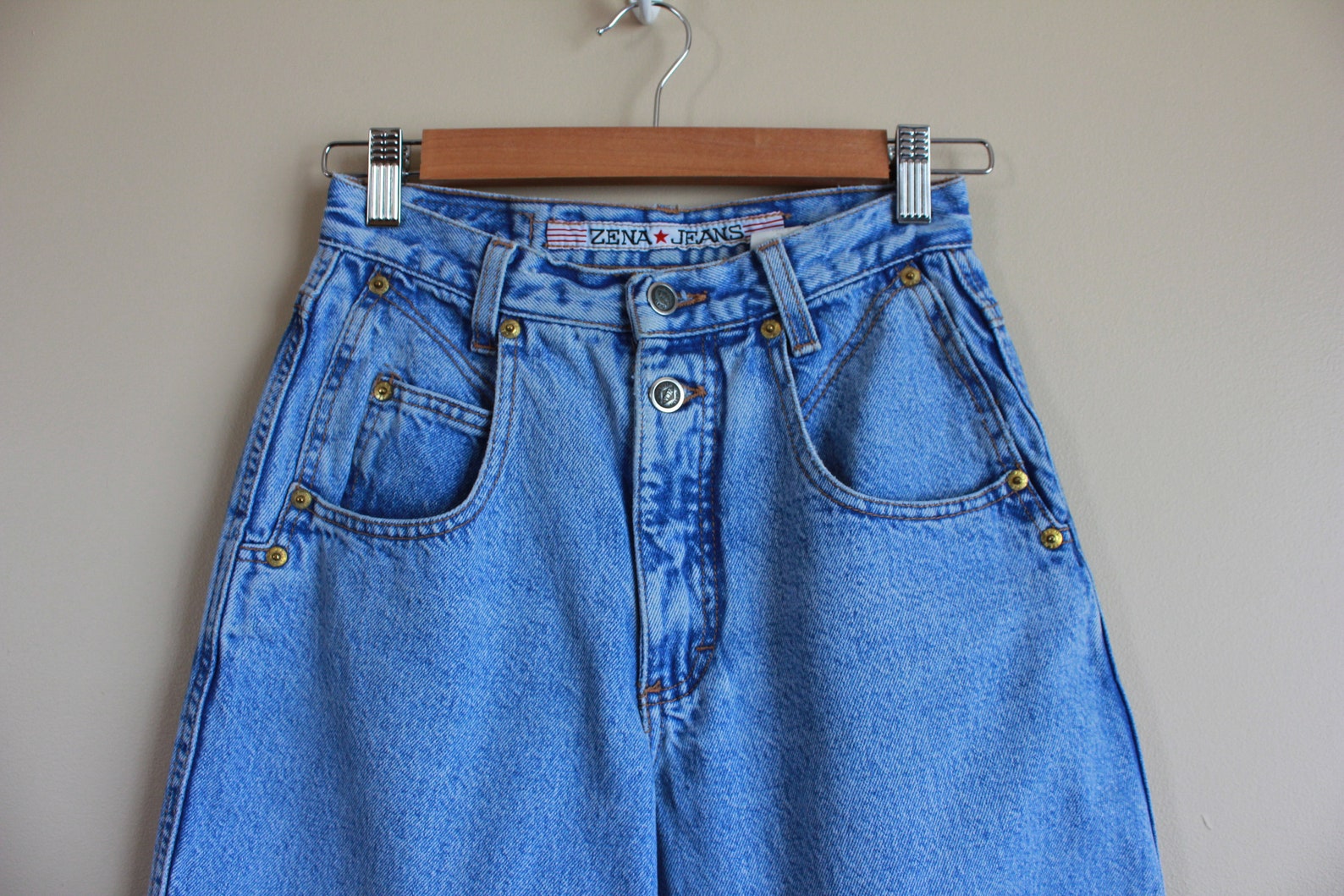 Vintage 1980s Zena Jeans. High Rise Stonewash Light Blue | Etsy