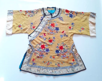 Antique Chinese Robe | Qing Period | Embroidered Silk |