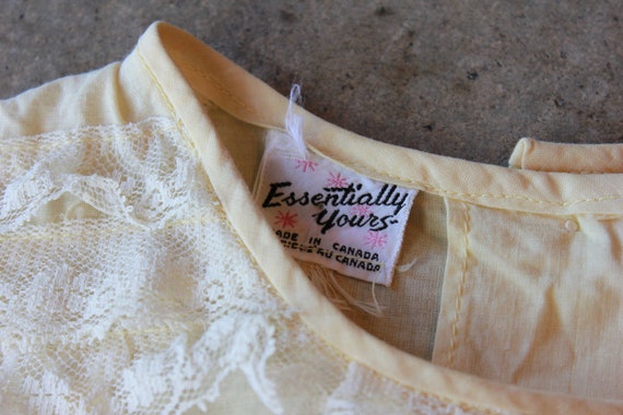 Vintage 60s 'Essentially Yours' Lacy Pale Yellow … - image 3