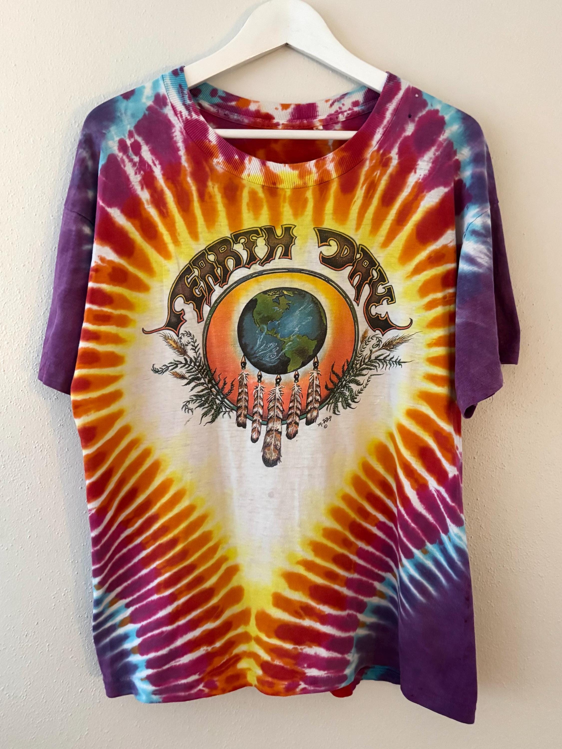 Vintage Early 90's Mike Dubois Tee | XL | Tie Dye | Hippie | Earth