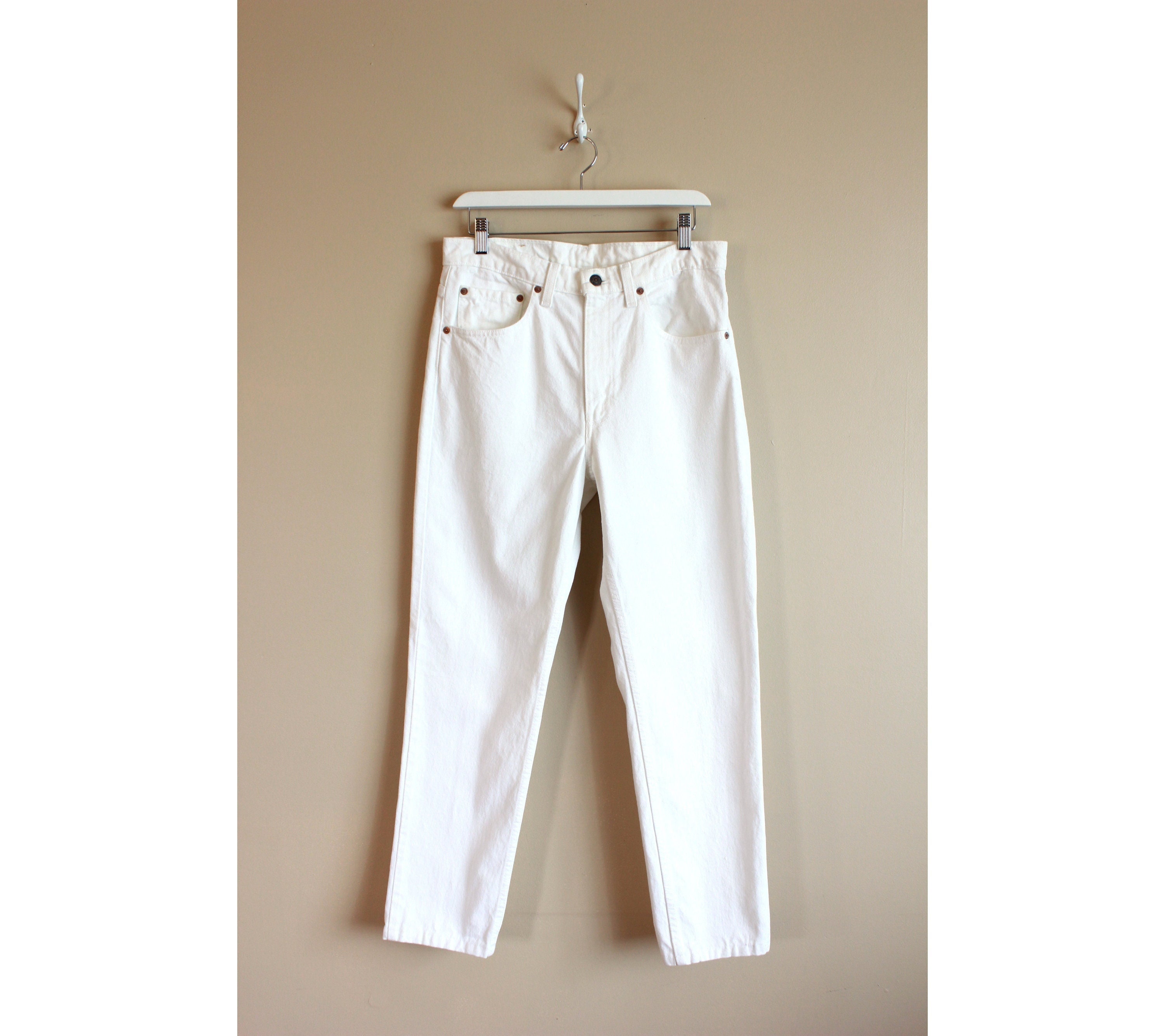 Vintage 90s Unisex White Levi's Jeans Style 512 Slim - Etsy UK