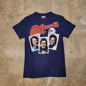 T-shirt Monkees Summer Tour del 1987 / Hanes taglia piccola / Blu navy